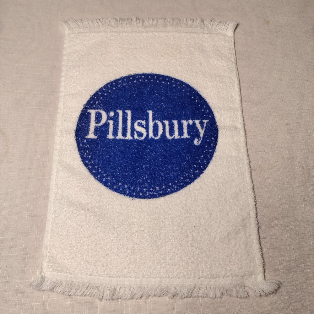 Pillsbury Blue Logo White Kitchen Tea Towel 11" (W) x 17" (L)